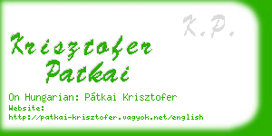 krisztofer patkai business card
